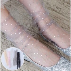Shiny Star Mesh Socks, Fashion Socks